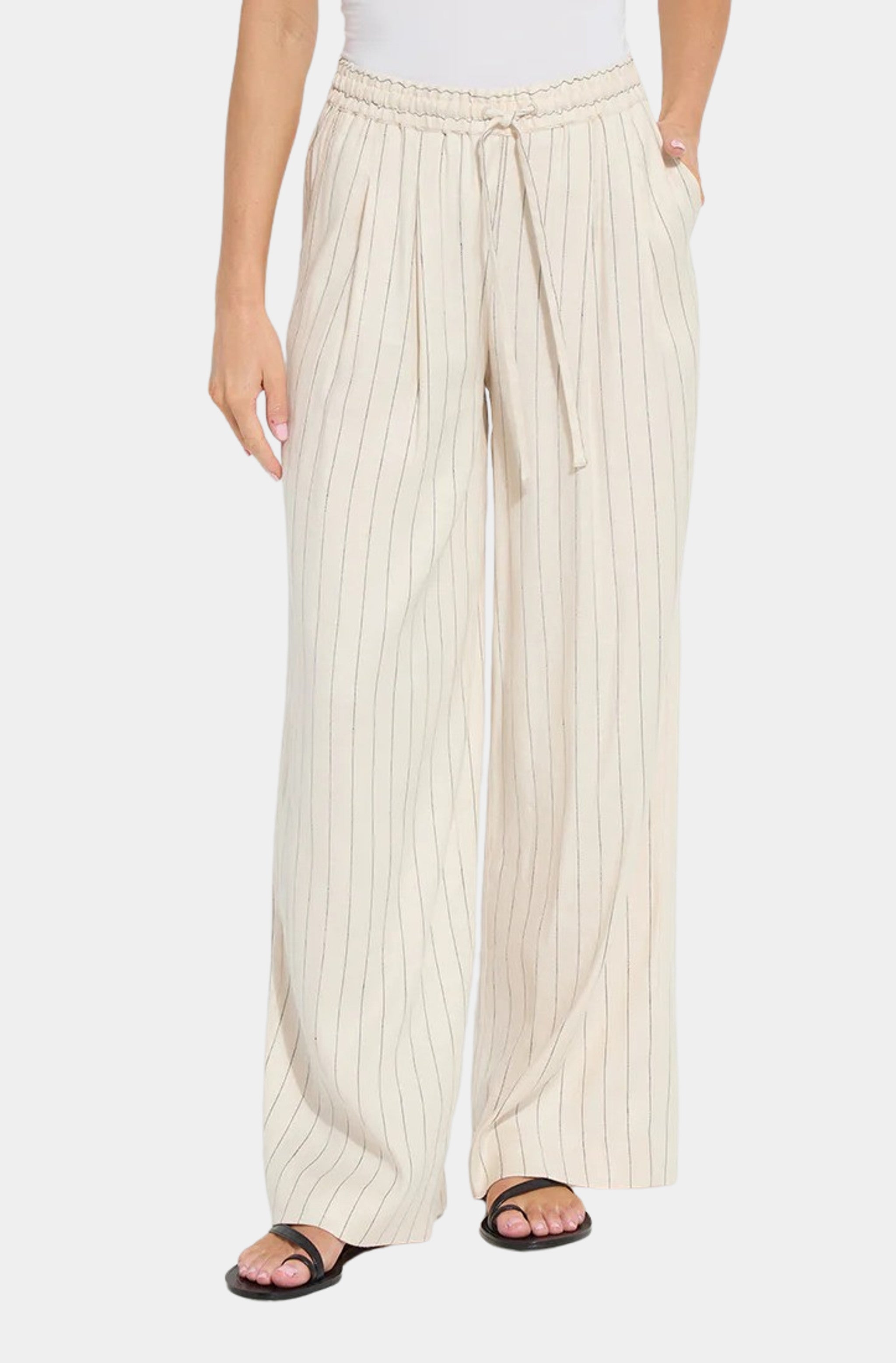 Iria Pleated Drawstring Wide Leg Pant