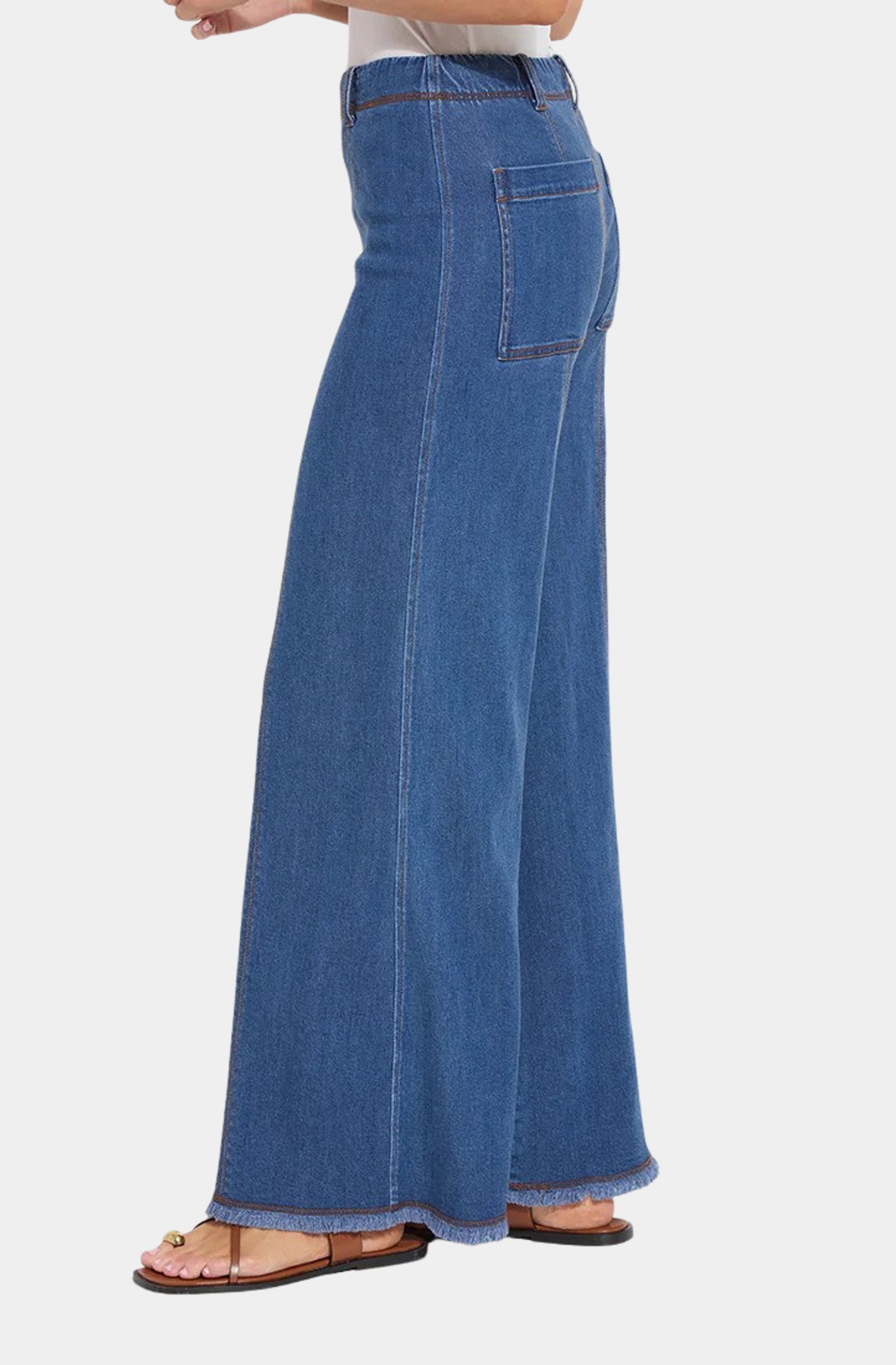 Irabella Fringed Wide Leg Denim