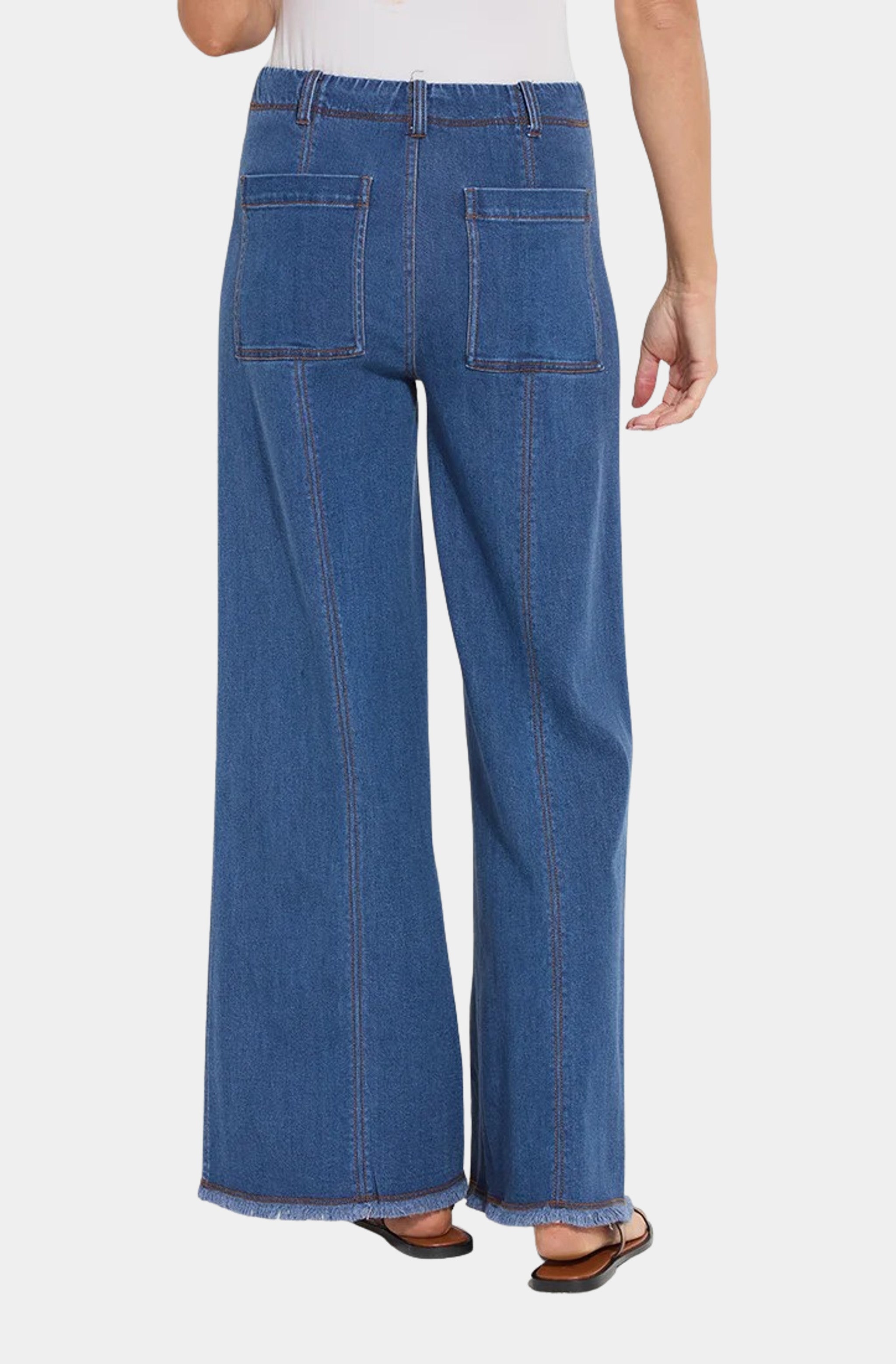 Irabella Fringed Wide Leg Denim