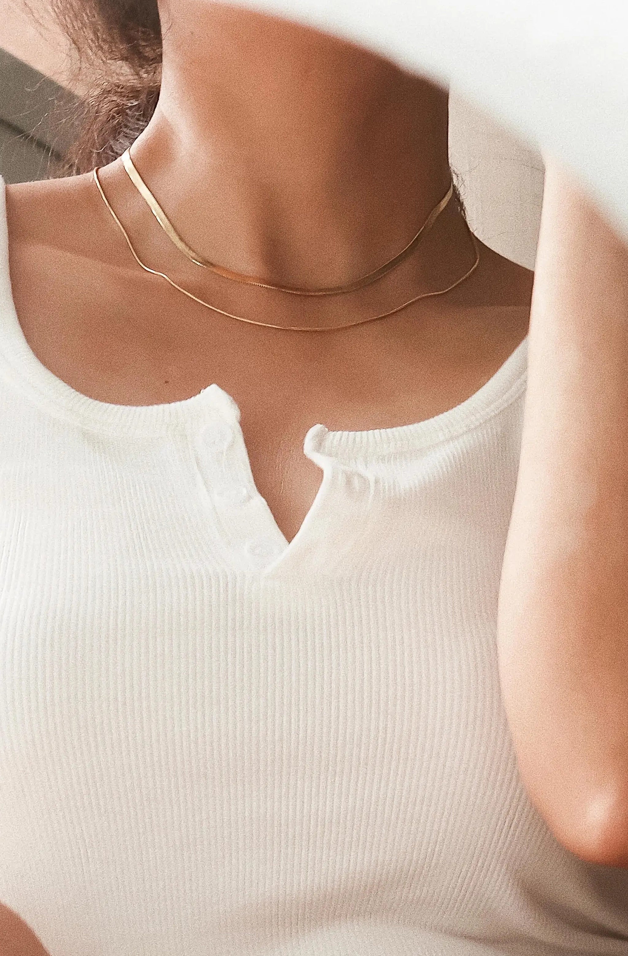 Jean Layered Flat Snake Chain Necklace