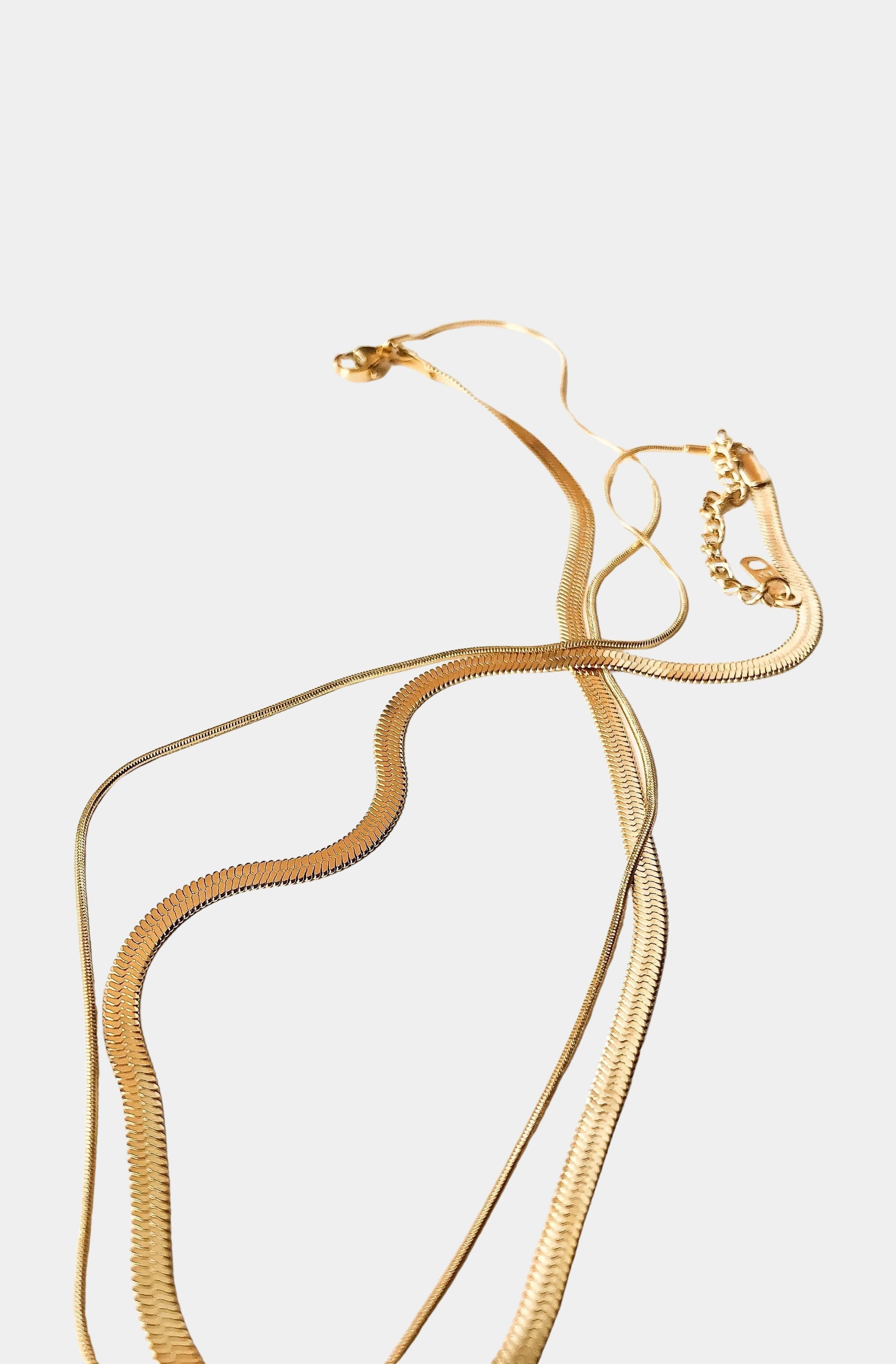 Jean Layered Flat Snake Chain Necklace