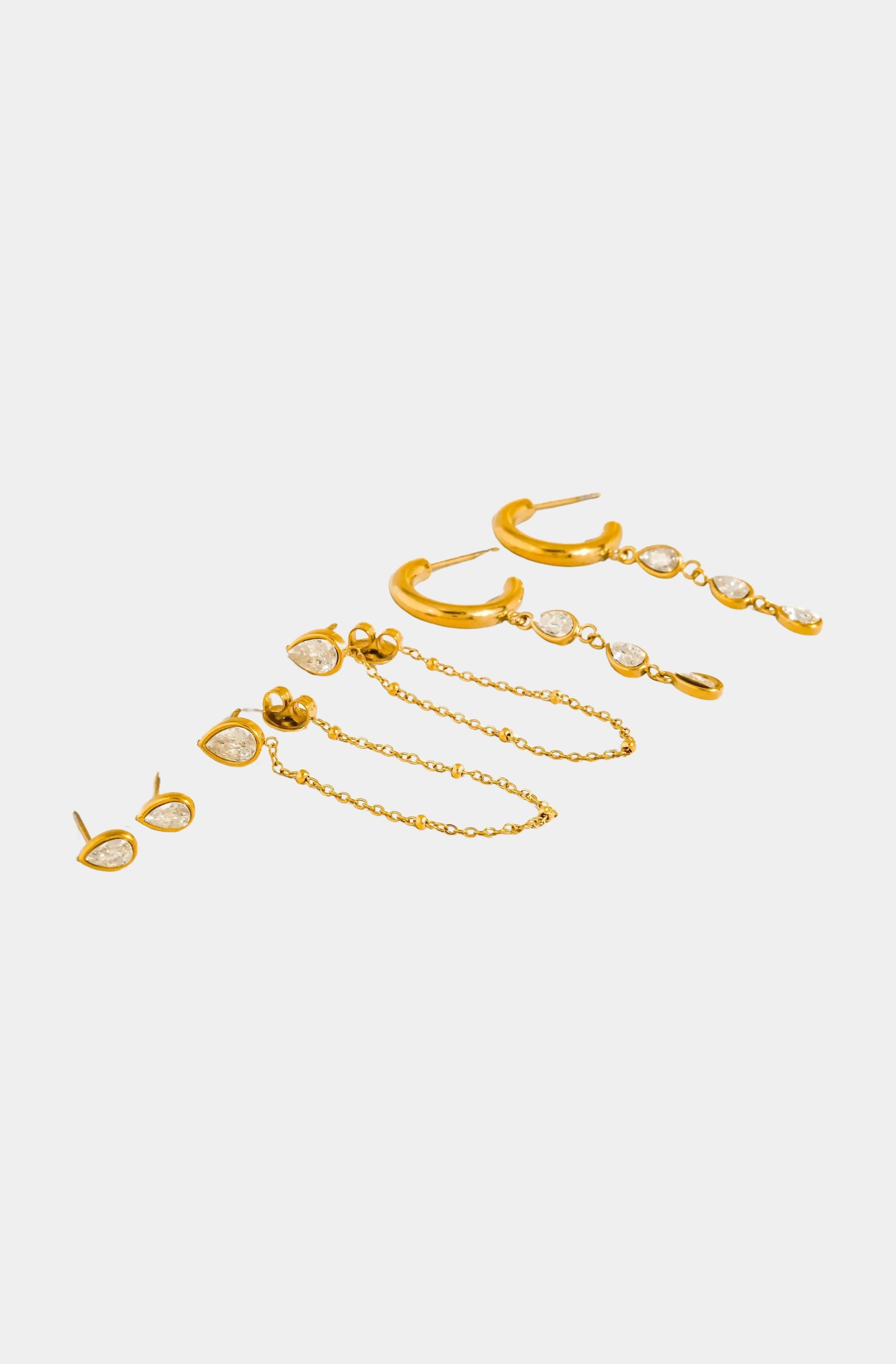 Finley CZ Chain Drop Earring Sets