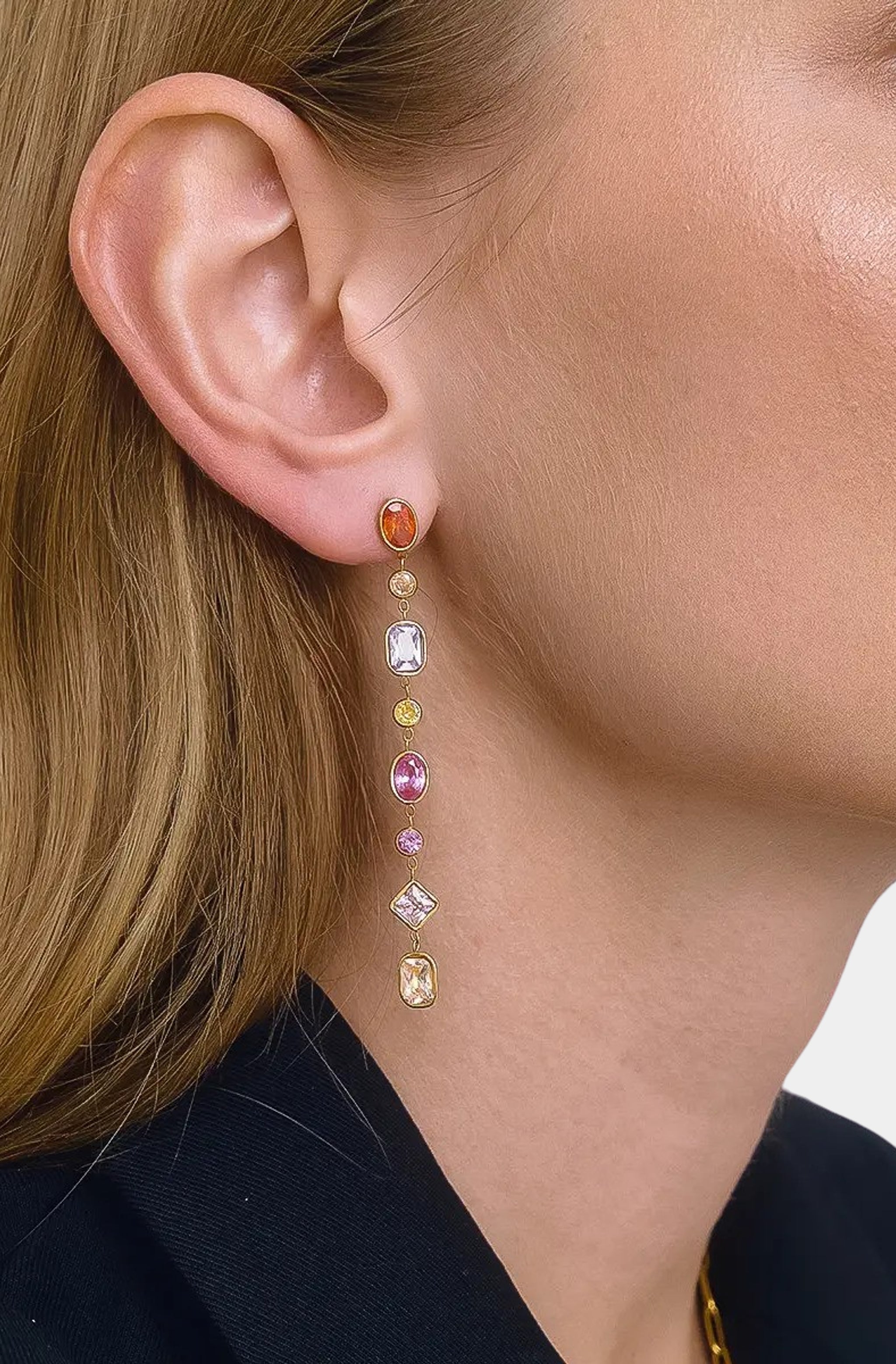 Islaine Multicolor CZ Drop Earrings