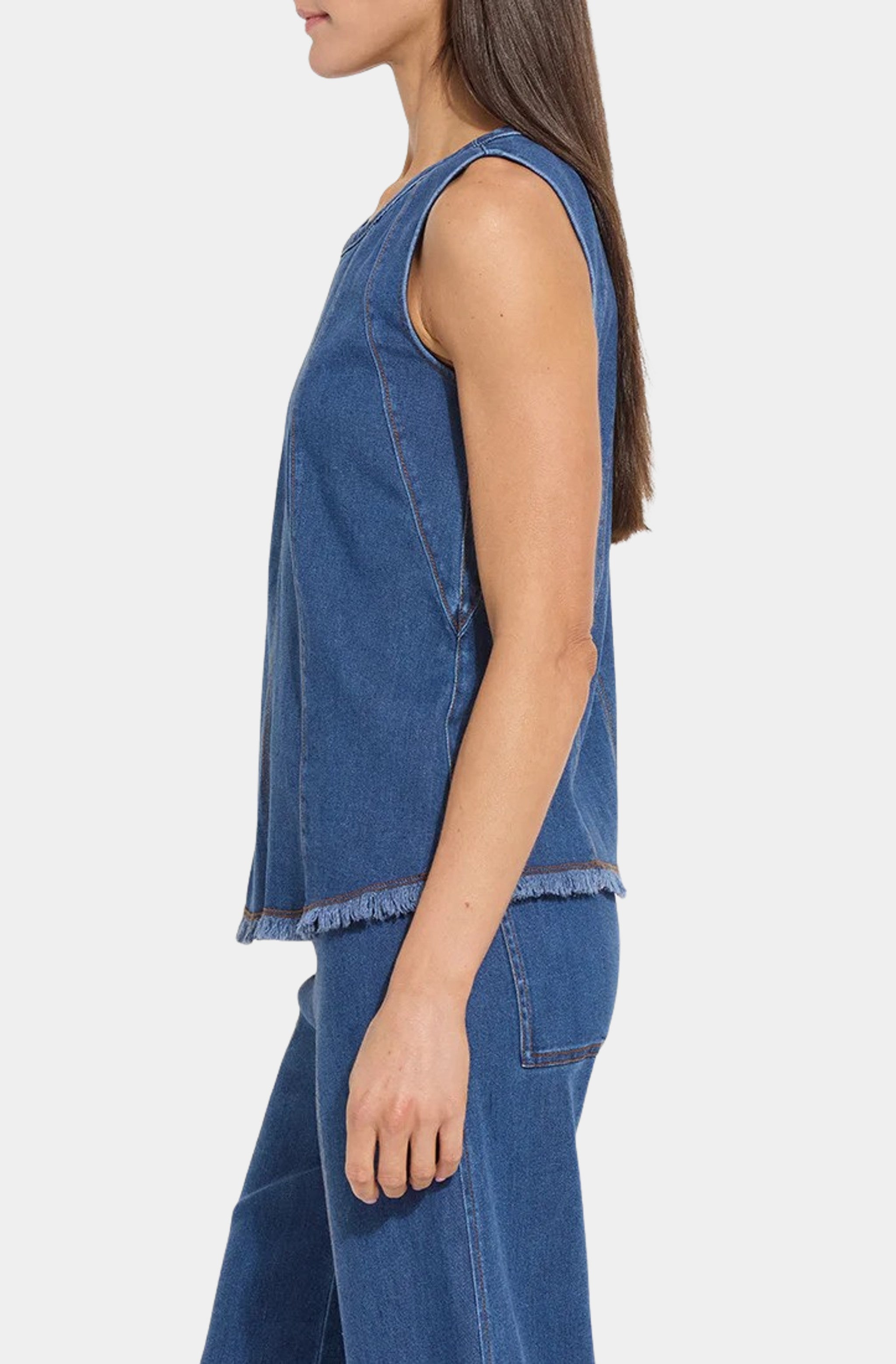 Irabella Fringed Denim Top