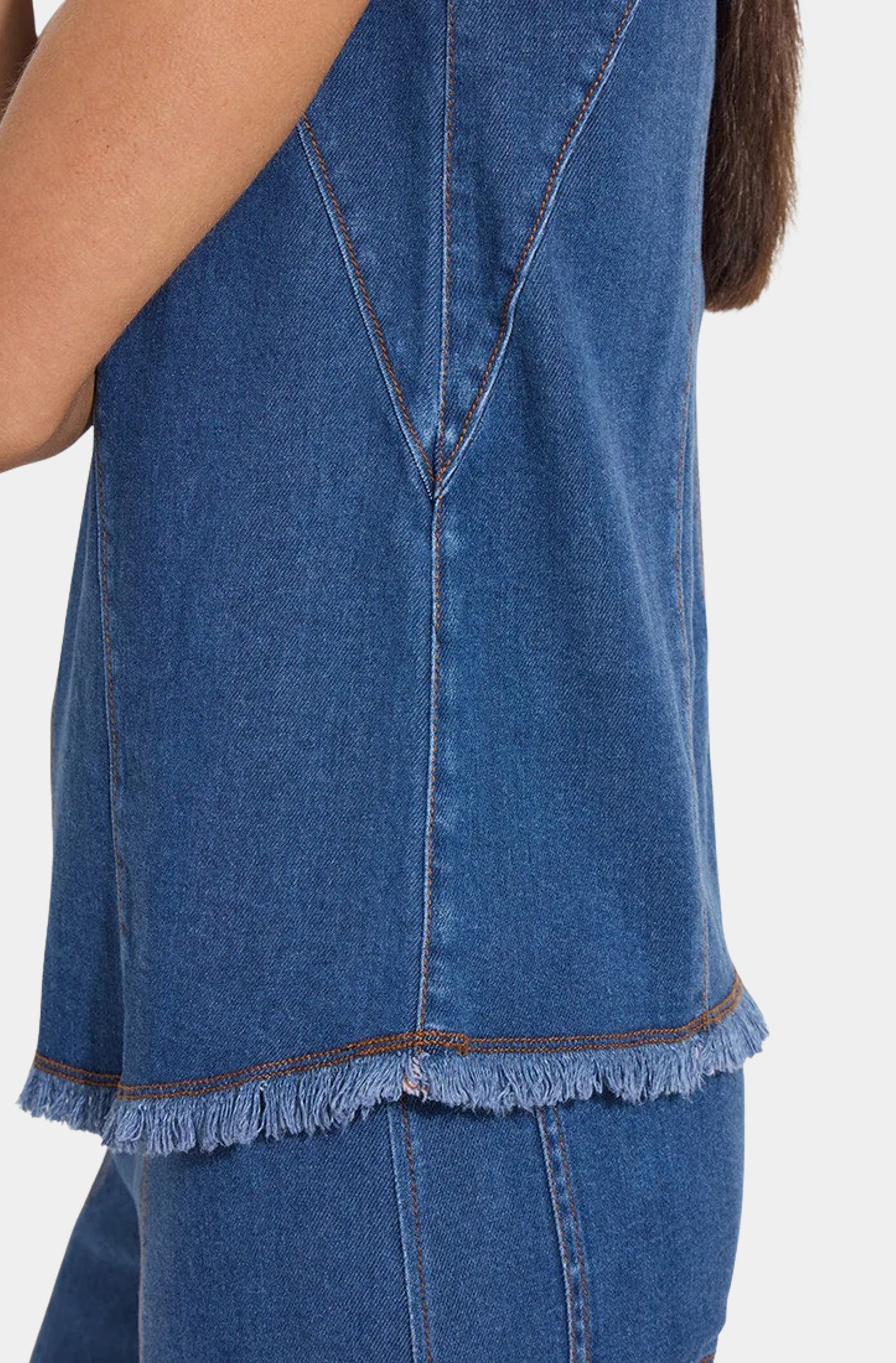 Irabella Fringed Denim Top