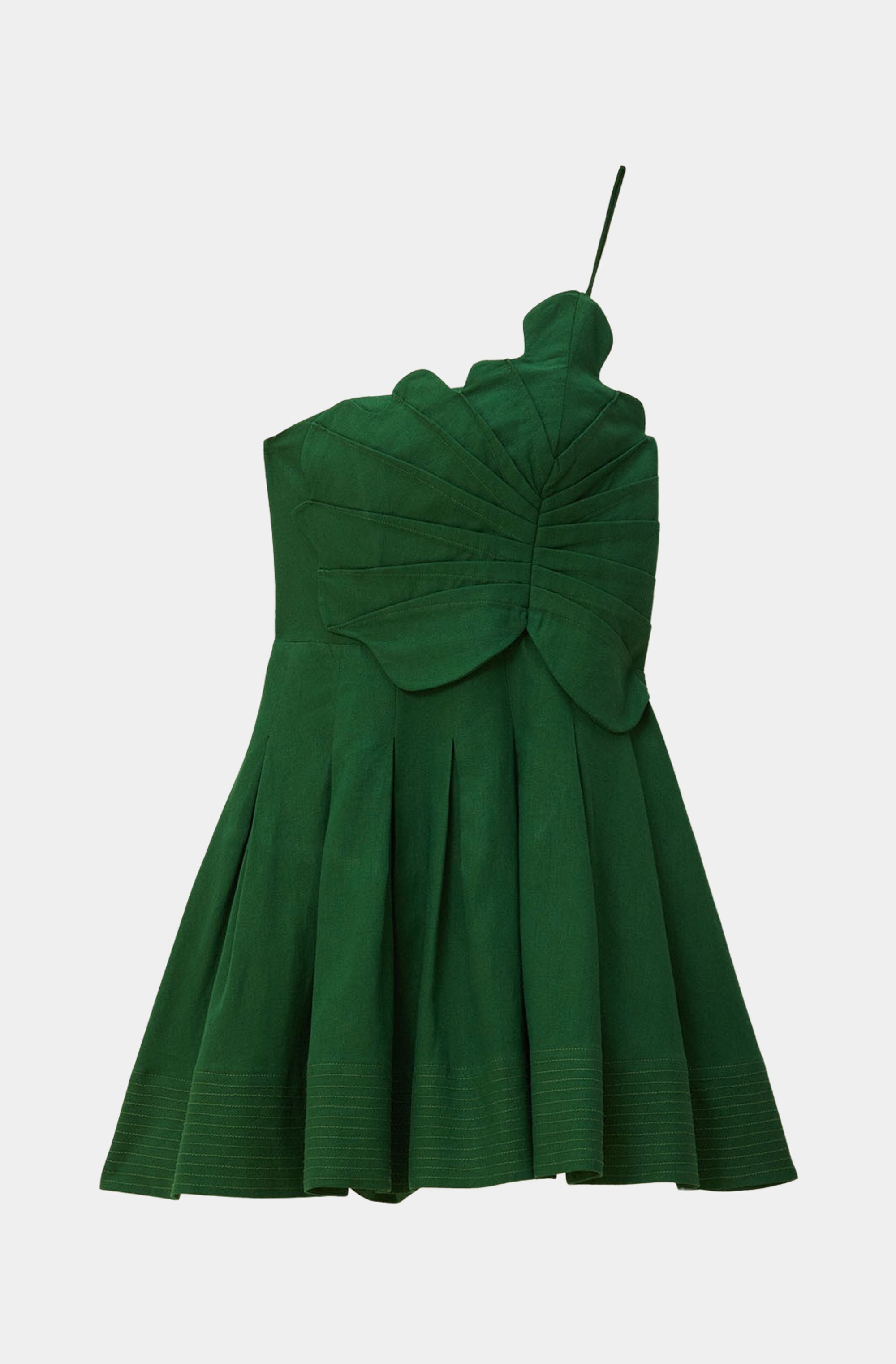 Green One Shoulder Lea Mini Dress