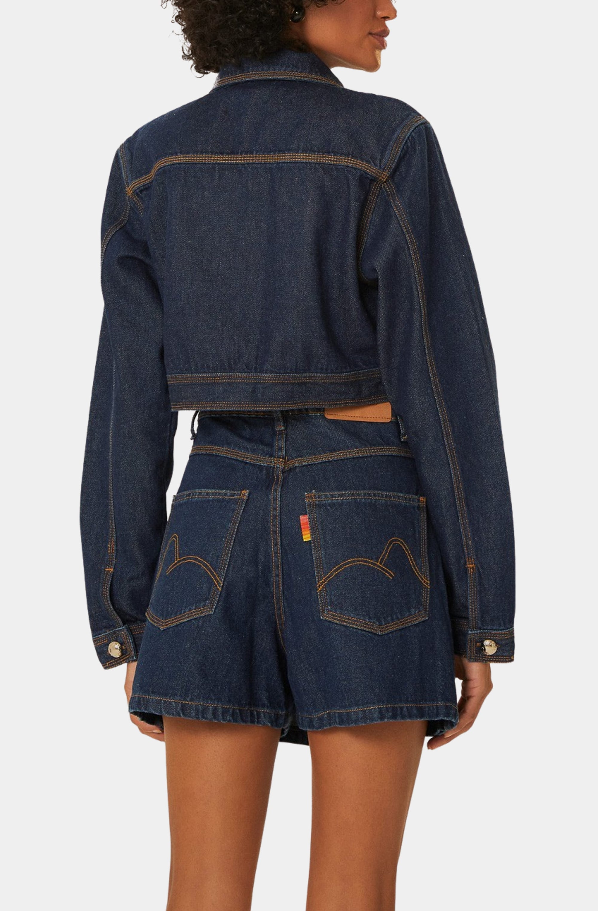 Dark Denim Short Skirt High Waist