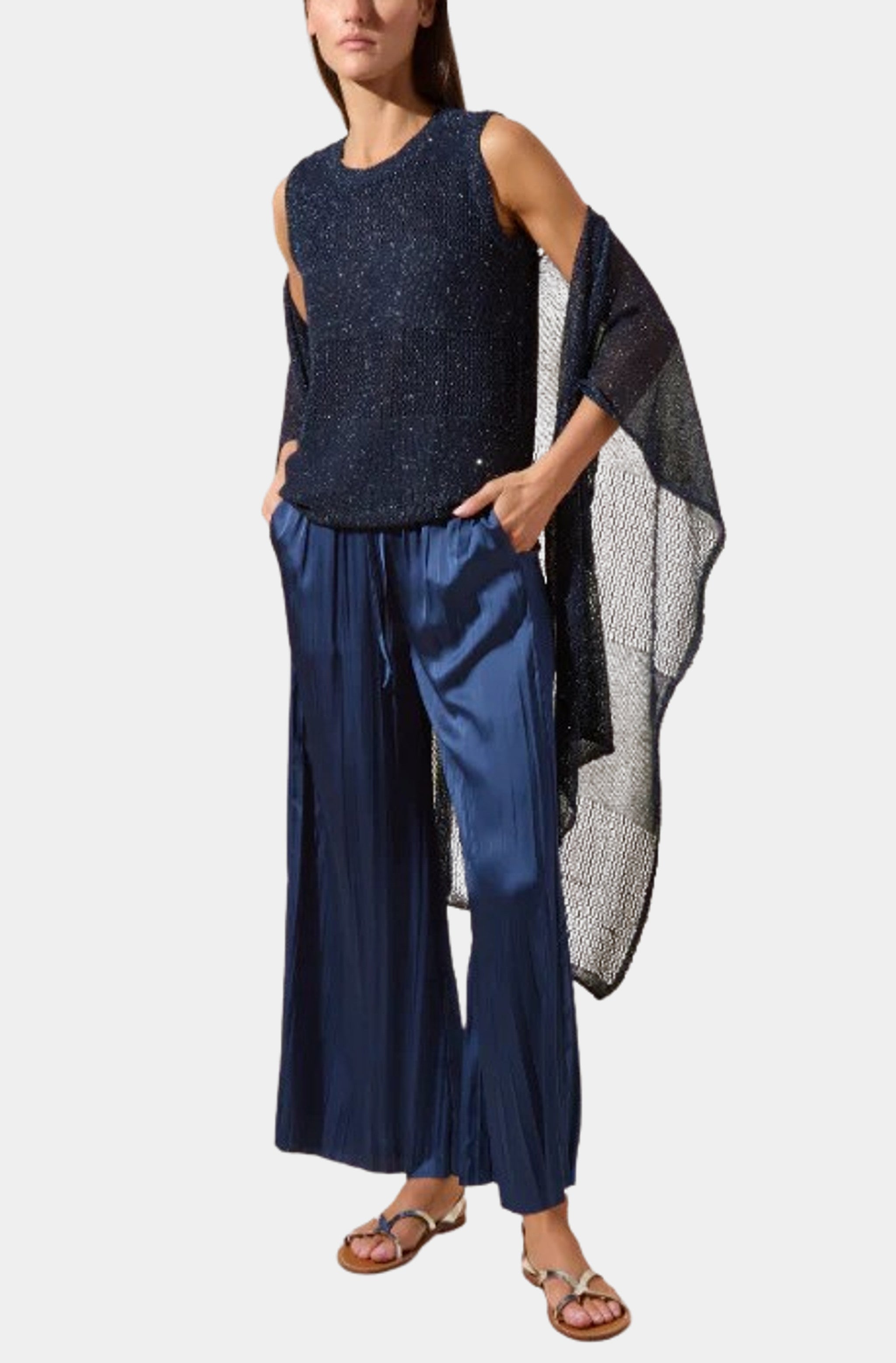 Packable Pleated Palazzo Pant