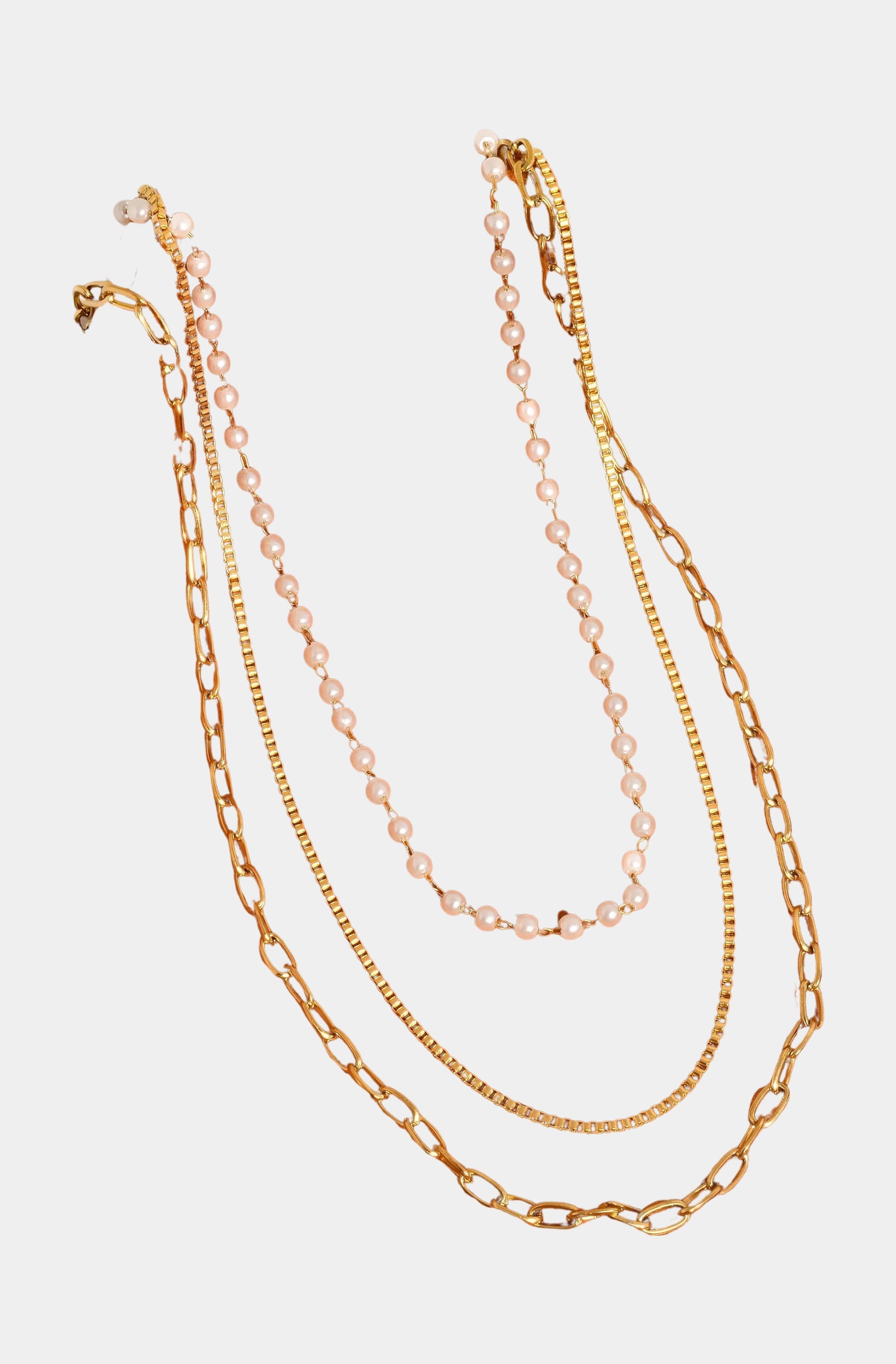 Cadeaux Stacked Pearl Chain Necklace