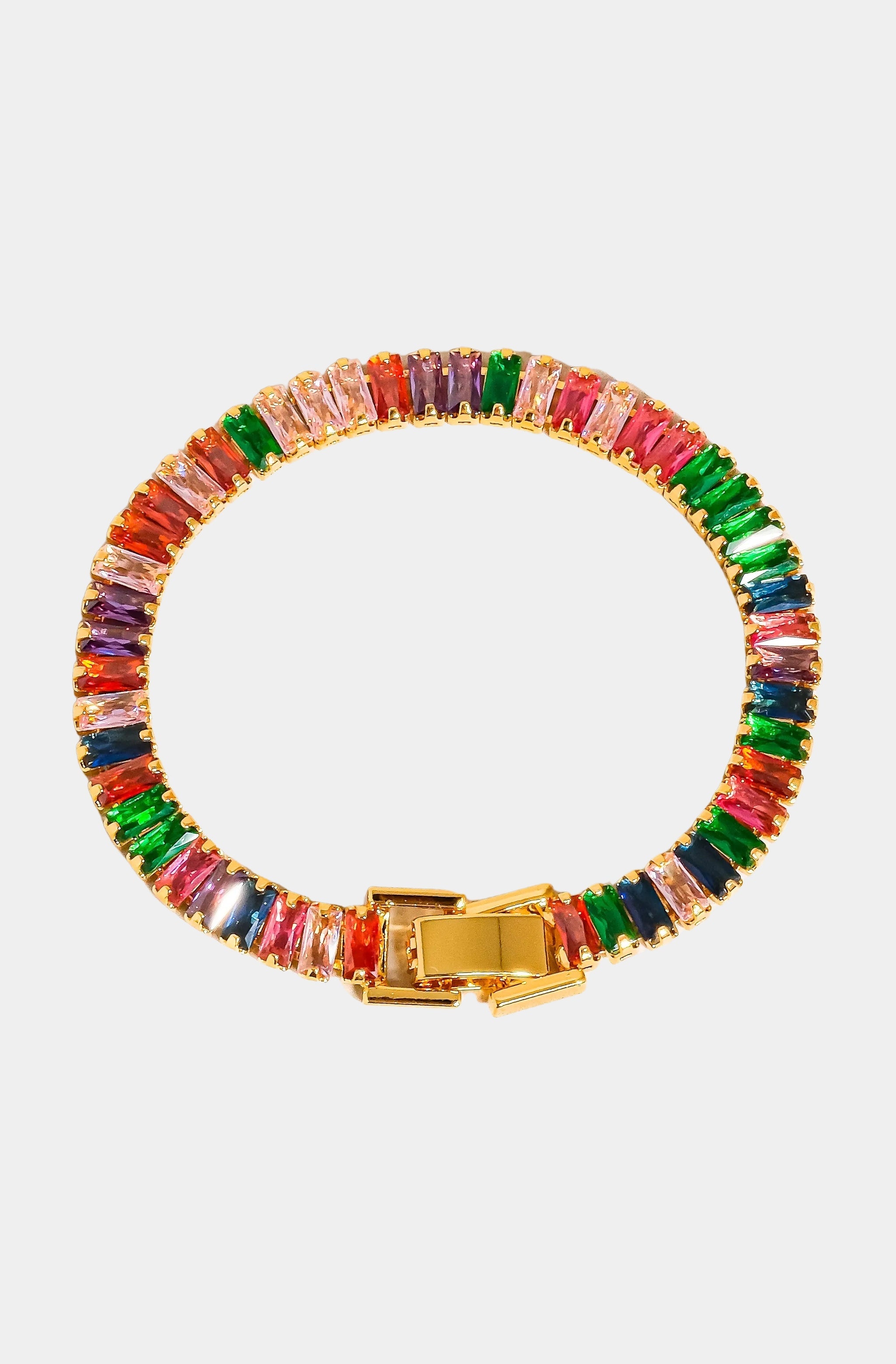 Hazel Multicolor CZ Chain Bracelet