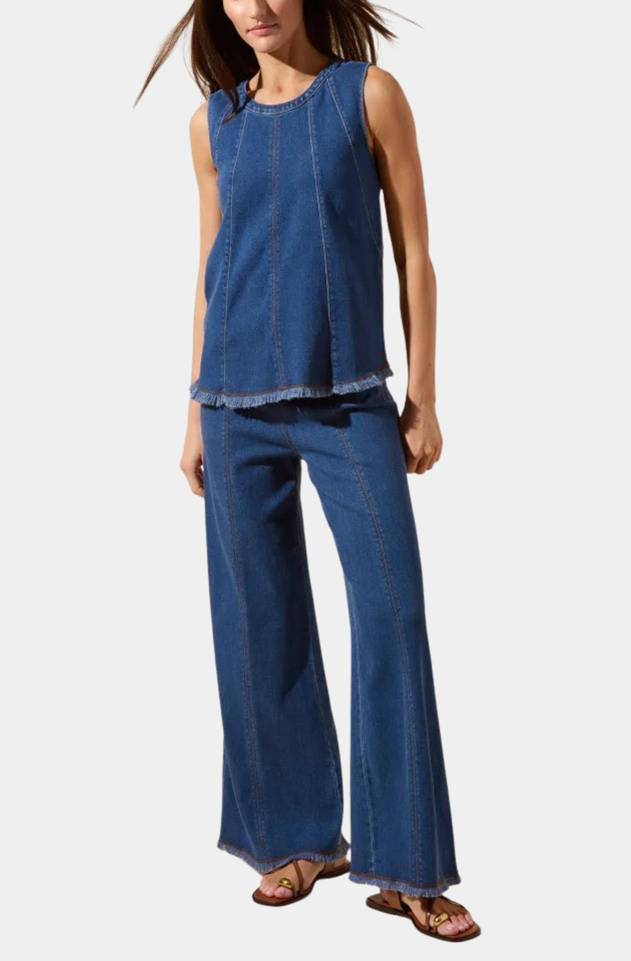 Irabella Fringed Denim Top