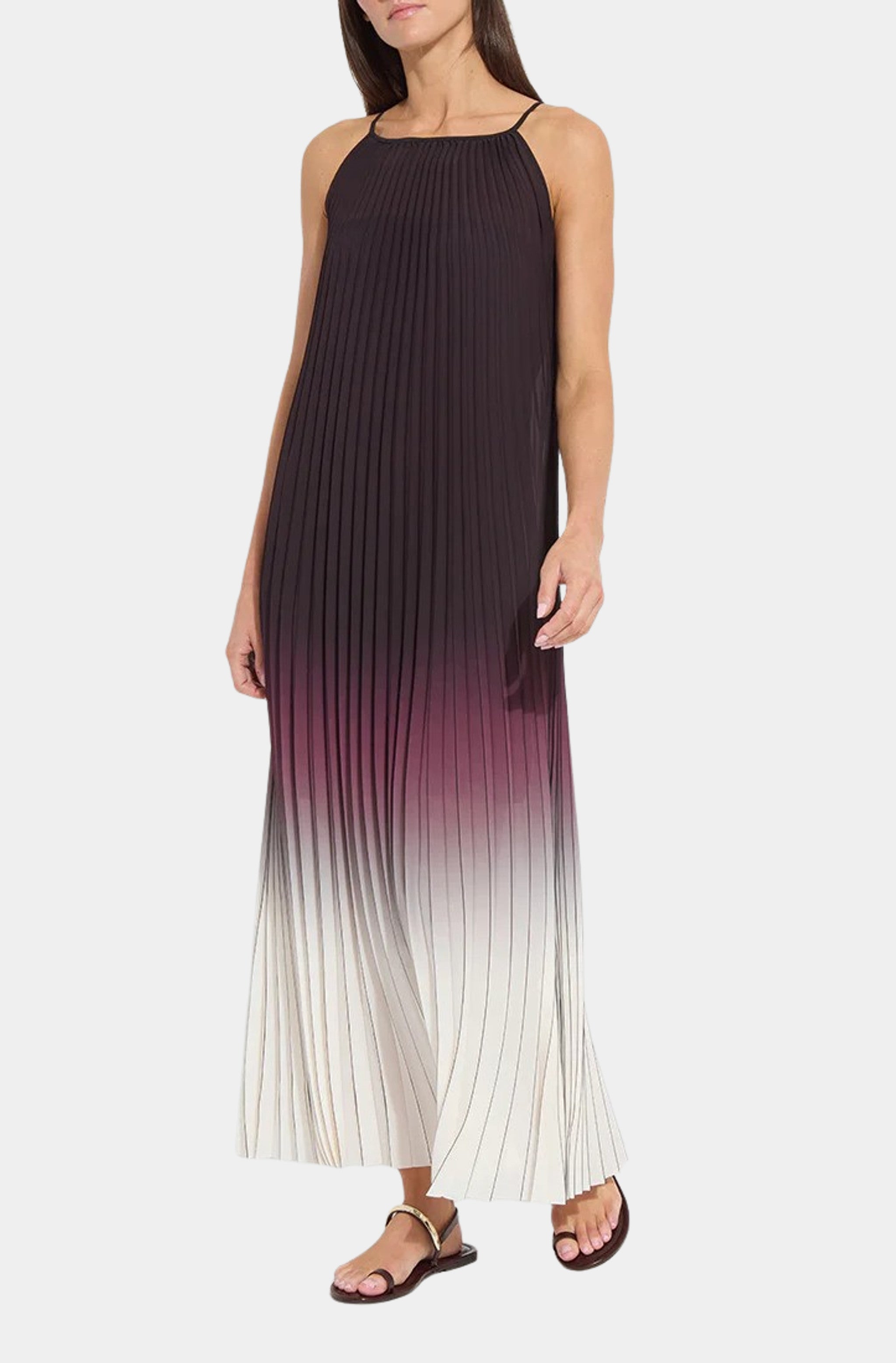 Lorena Pleated Chiffon Midi Dress