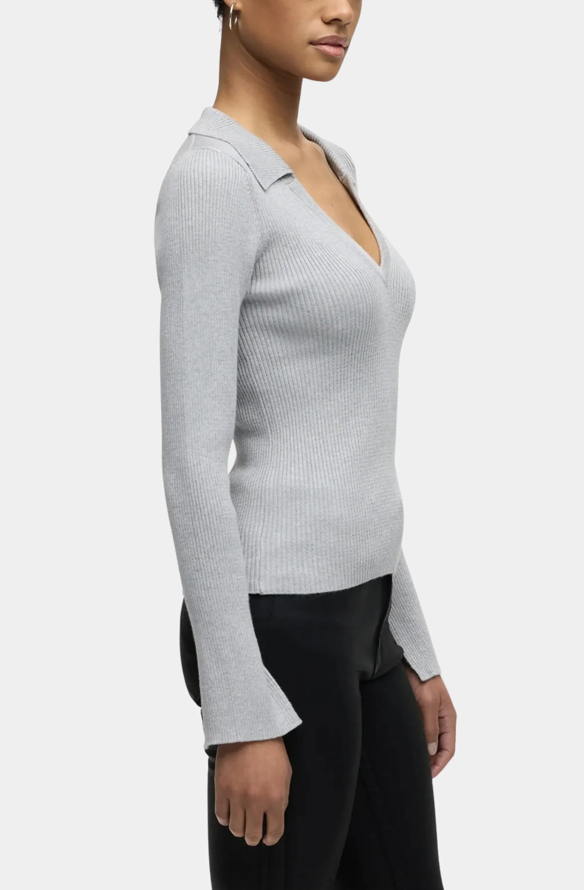 Long Sleeve V-Neck Popover