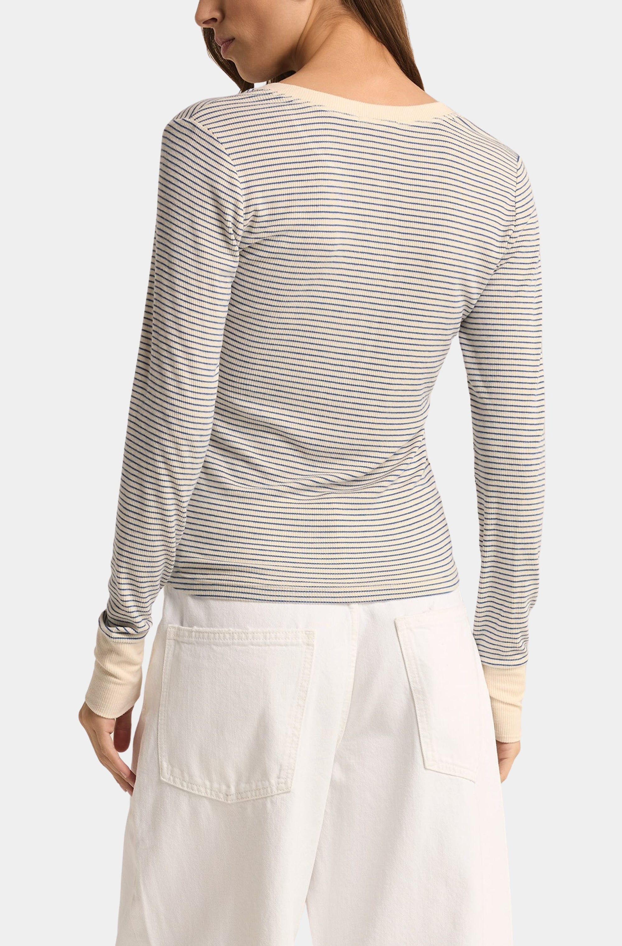 Scarlett Stripe Rib Henley